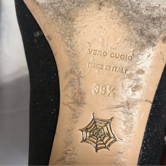 Charlotte Olympia Kitty Glitter Metallic Ballet Flats Cat Shoes Loafers Slides - Picture 8 of 15